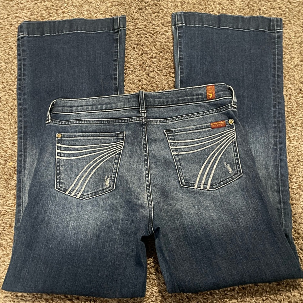 7 For All Mankind Women's Medium-Dark Wash Bootcut Jeans Size 30
